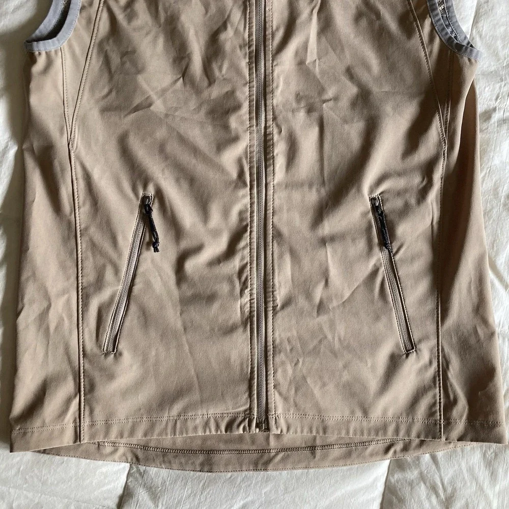 The North Face Lightweight Full Zip Vest Mens S Dune Beige Tan Vented Travel EUC